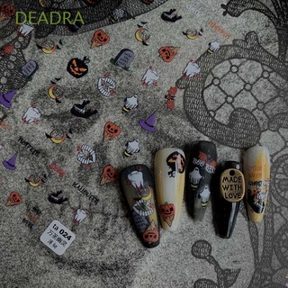 deadra japonés diy uñas arte decoración esqueleto calcomanía muñeca de halloween pegatinas de uñas araña web bruja ultra-delgada calabaza manicura accesorios