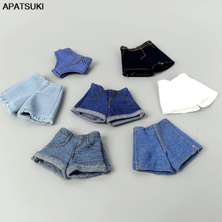 multi-estilo de moda denim jeans fondos cortos para barbie muñeca ropa trajes pantalones cortos para blythe 1/6 muñecas accesorios