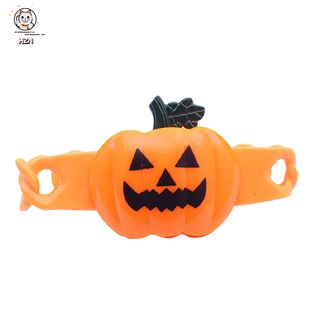 Pulsera De Halloween brillante brazalete luminoso Halloween Trick pulsera naranja reloj con botón De incandencia De batería Para Halloween regalo fiesta