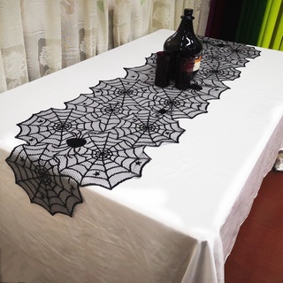[listo stock] decoración de halloween encaje araña web esqueleto cráneo mantel negro chimenea bufanda evento fiesta decoración suministros lifestore.cl (9)