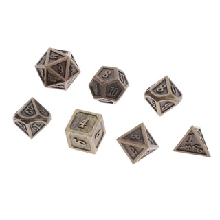 7 piezas dados poliédricos bronce para dragon scale dungeons&dragons d&d games