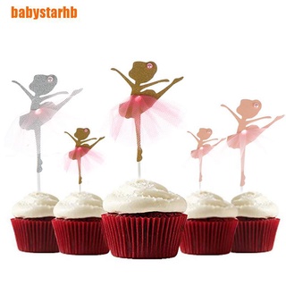 [babystarhb] 2 piezas de decoración para tartas, cupcakes, purpurina, bailarina, boda, fiesta, decoración