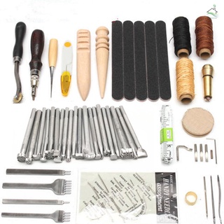 59 pzs kit de herramientas de cuero para manualidades/accesorios de cuero/juego de herramientas para hacer cuero