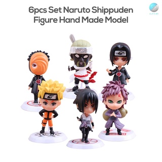 Ola 6pcs Set Naruto Shippuden Naruto figura hecha a mano modelo Q-version Naruto muñeca Naruto juguetes regalo para niños