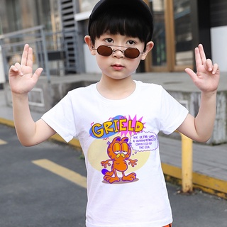 Garfield divertido de dibujos animados blusas camiseta niños lindo Anime camiseta gráfica camiseta de verano Top camisetas niños (6)