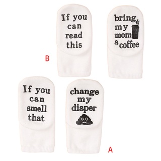 la novedad divertidos dichos bebé algodón crew calcetines antideslizantes pinza si usted puede leer esta goma letras impreso regalos de hosiery