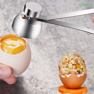 agnus abridor de huevos de acero inoxidable separador hervido de cocina gadgets creativo huevo topper shell cortador herramienta de huevo crudo huevo galleta/multicolor (1)