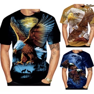 3d shirt moda hombres t-shirt unisex divertido cuerpo completo impresión o-cuello t-shirt moda águila impresión t-shirt casual manga corta tops