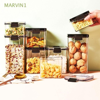 marvin1 nueces recipiente de alimentos snacks contenedor de alimentos caja de almacenamiento sellada transparente grano de cocina con tapa cereales mantener fresco tarro/multicolor