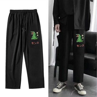 [celana]pantalones Casuales sueltos de hermano gordo/pantalones casuales para hombre/pantalones recortados de gran tamaño simple y generosos