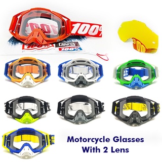 2lens 100% Gafas de motocicleta Gafas de ciclismo MX ATV Dirt Bike Racing