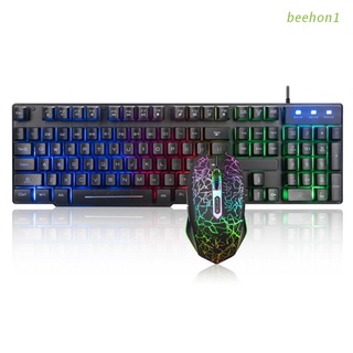 Beehon1 Ergonomic Gaming Wired Keyboard and Mouse Combo Backlit for Boys Girls Adults