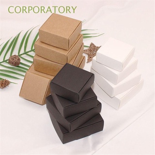 CORPORATORY 10pcs Small Cardboard Package Wedding Event Candy Storage Kraft Paper Box Jewelry Gift Craft Party Supplies Handmade Wrapping/Multicolor
