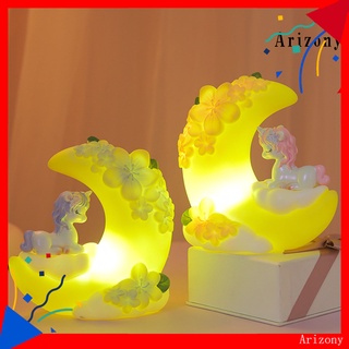 arizony dibujos animados unicornio diseño led luz de noche lámpara hogar escritorio decoración molde de exhibición