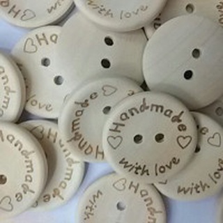100 pzs botón De Costura De corazón Amor Artesanal De madera álbum De recortes Diy decoración manualidades 15mm 20mm 25mm