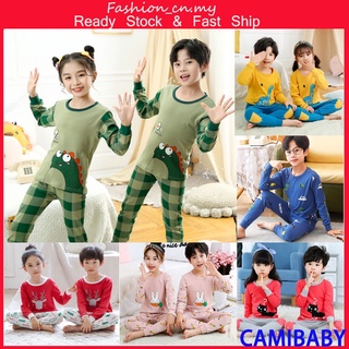 2-15años Niños Ropa De Dormir Pijamas 100 % Algodón De Manga Larga Traje De Dibujos Animados Conjunto De Niñas baju tidur kanak -