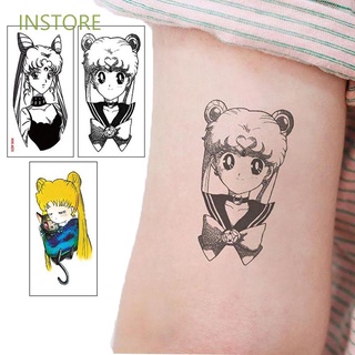 SAILOR MOON Instore impermeable mujeres unicornio arte corporal marinero luna Anime tatuajes temporales tatuajes/Multicolor
