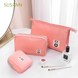 SUSANN Girls Makeup Bag Multifunction Travel Storage Organizer Toiletry Bag Women Portable Waterproof PU leather Fashion Cartoon Cosmetic Storage Bag