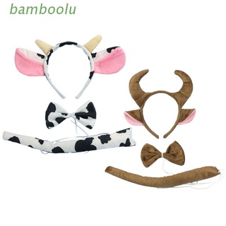 boo 3 unids/set vaca animal headwear conjunto de niños niñas niños diademas pajarita halloween día de los niños vestir decoración diadema regalos