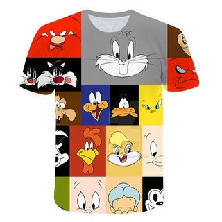 Looney Tune Series Camisetas Para Niñas Niños Anime Ropa Niño Impreso 3D De Dibujos Animados Conejito De Manga Corta Camisa De Moda Verano Tops