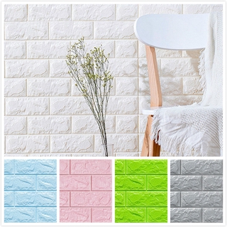Pegatinas de pared 3D de imitación de ladrillo decoración de dormitorio impermeable autoadhesivo papel pintado para sala de estar cocina TV telón de fondo adhesivo (1)