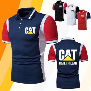 2021 hombres de moda caterpillar gato camisetas casual algodón camiseta adolescente manga corta camisa