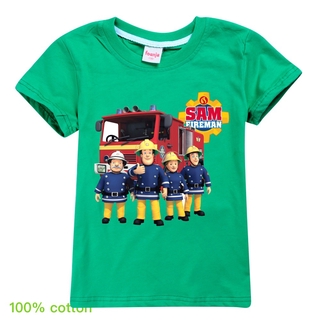 Venta caliente bombero Sam niños impresión niños camisetas verano manga corta niñas camiseta camisetas ropa Streetwear