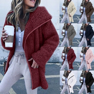 dixlmond _mujeres invierno manga larga grande solapa Cardigan suéter Casual chamarra abrigo