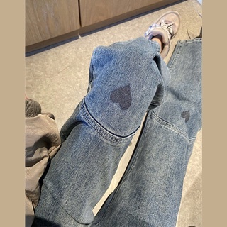 Amor jeans mujeres 2021 primavera cintura alta delgada tubo recto diseño pantalones ins marea ancho pierna pantalones