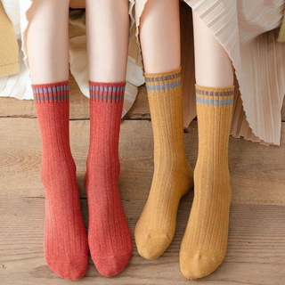 Medias de mujer medias altas tiub calcetines de algodón de las mujeres de mediana edad tiub temporada y transpirable pares de primavera y otoño calcetines