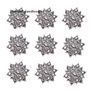 [beautifulandlovejr] 10 piezas de diamantes de imitación botones de joyería de cristal flor diy accesorio decoración de costura