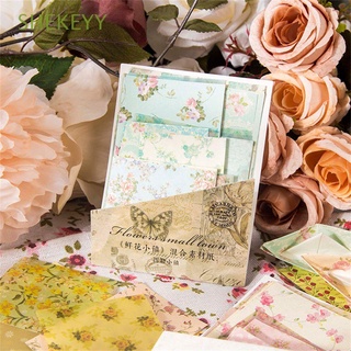 SHEKEYY 30Sheets Stationery Craft Paper Scrapbooking Decorative Material Paper Journal Planner Diary Album DIY Vintage Flower Town Series