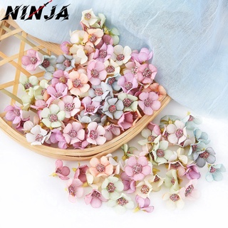 50 pzs mini flores de margarita multicolor/flores artificiales de seda