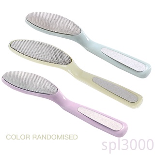 Spl-Pedicure Foot File acero inoxidable pie pedicura herramienta mango de plástico removedor de piel muerta Color aleatorio