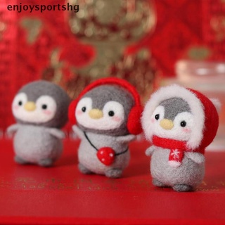 [enjoysportshg] kit de fieltro sin terminar de lana de pingüino kit de fieltro paquete diy hecho a mano muñeca juguete [caliente]