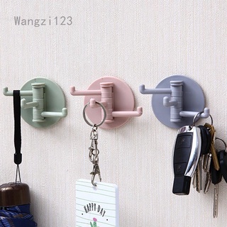 Wangzi123 .my Inlife - estante de pared multifuncional para baño, sin perforar, sin costuras, gancho giratorio fuerte, 3 ramas, gancho adhesivo giratorio