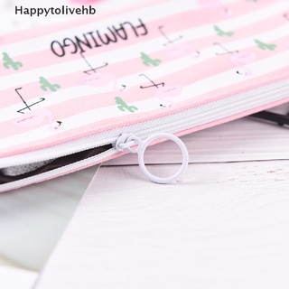 [Happytolivehb] Flamingo Zipper Crystal Canvas Makeup Pouch Pencil Case Pen Bag Coin Purse Gift [HOT]