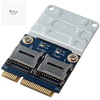 2 SSD HDD para portátil Dual Micro SD SDHC SDXC TF a Mini PCIe lector de tarjetas de memoria MPCIe a 2 Mini tarjetas SD Mini adaptador Pci-E (1)