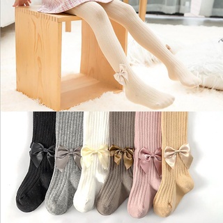 6 Colors Kids Cotton Bowknot Tights Opaque Pantyhose Ballet Dance Stockings Girls Comfortable Stocking