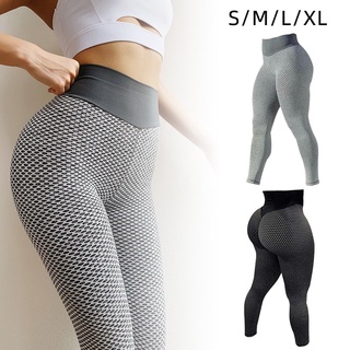 leggings de cintura alta para mujer acanalado anti-celulitis yoga pantalones gimnasio fitness