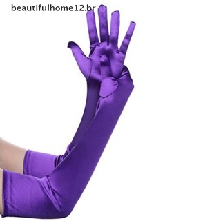[beautifulhome12.br] Guantes largos de cuero sintético para mujer, fiesta de noche, moda, cálidos, pantalla táctil.