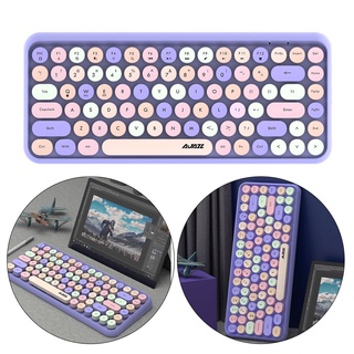 mini teclado redondo de 84 teclas teclado bluetooth para multidispositivo portátil