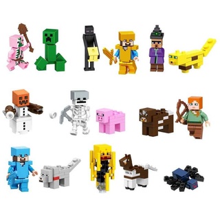 16 unids/Set Minecraft My World Series personajes Mini figuras bloques de construcción juguetes