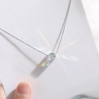 Collar de platino vendedor coreano Joyería de collar cuadrado de color cristalino brillante