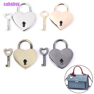 [sahnbvx] Mini candado de Metal Vintage con forma de corazón, maleta, caja de equipaje, cerradura de llave