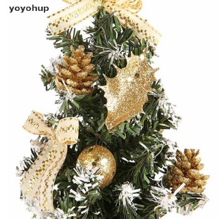 yoyohup 20cm mini árboles de navidad decoraciones un pequeño árbol de pino colocado en el escritorio cl