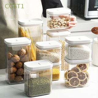 COST1 Stackable Storage Box PP Jars Sealed Cans Transparent BPA Free Kitchen Organiser Supplies Tank Airtight Food Container