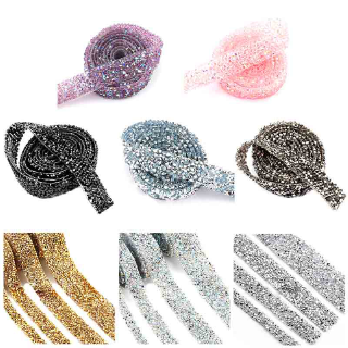 yard hot fix rhinestone applique strass cinta de cristal con diamantes de imitación para ropa de hierro en apliques para vestidos (5)