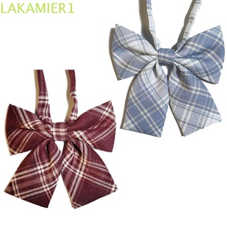 lakamier 2pcs arco accesorios pajarita para mujeres jk cuello japonés arco femenino uniforme escolar encantador a cuadros estilo marinero
