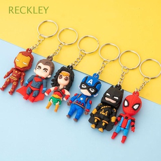 RECKLEY Creative Marvel Hero Keychain Jewelry Captain America Key Ring Spiderman Keyring Superman Children Toy Bag Pendant Batman Cartoon Exquisite Spiderman Doll